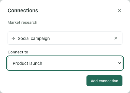 The connections dialog